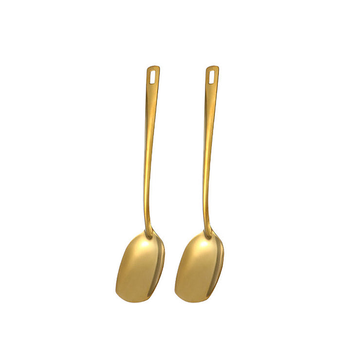 Elegant Gold Kitchen Utensils – Soup & Colander Spoon Set