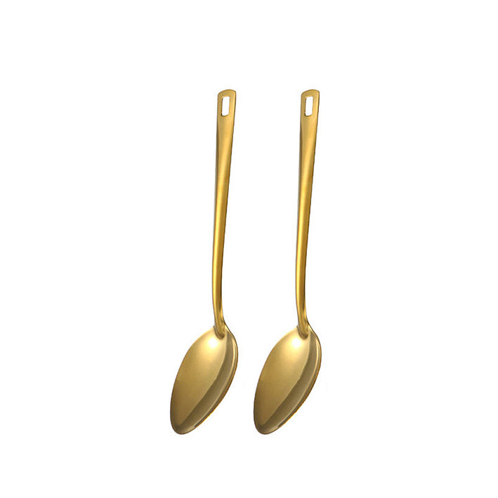 Elegant Gold Kitchen Utensils – Soup & Colander Spoon Set