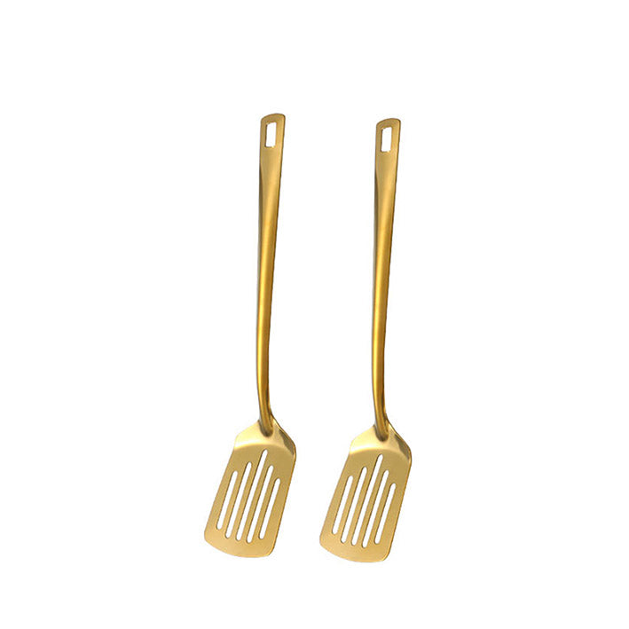 Elegant Gold Kitchen Utensils – Soup & Colander Spoon Set