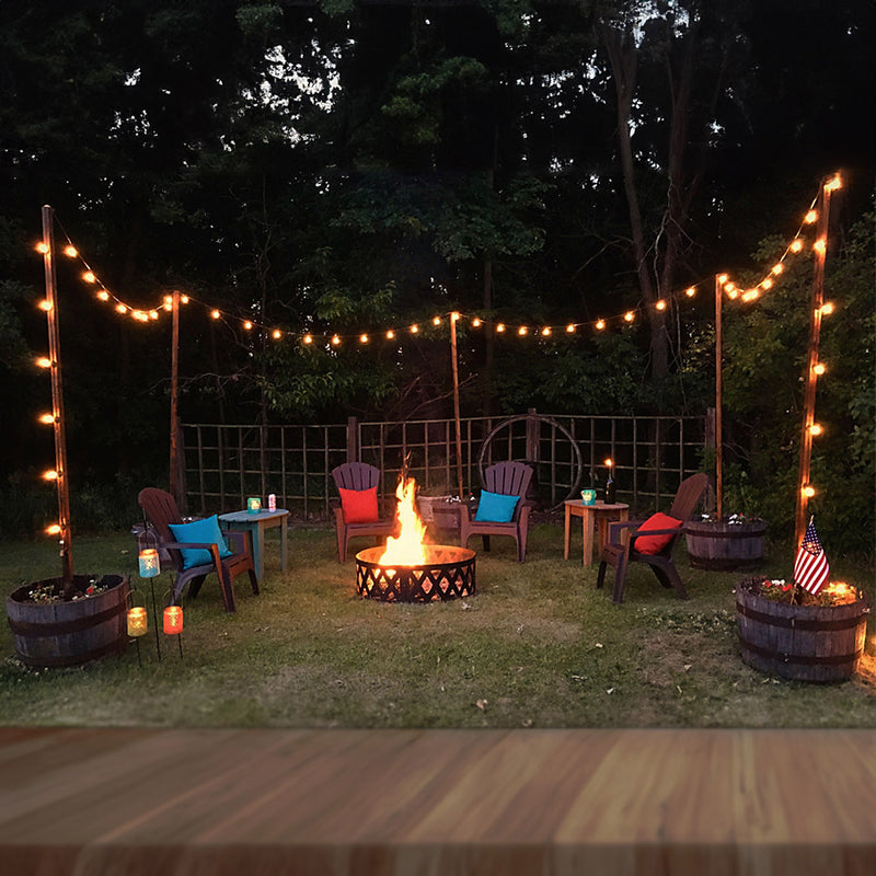 Outdoor Festoon Lights - Green Grill