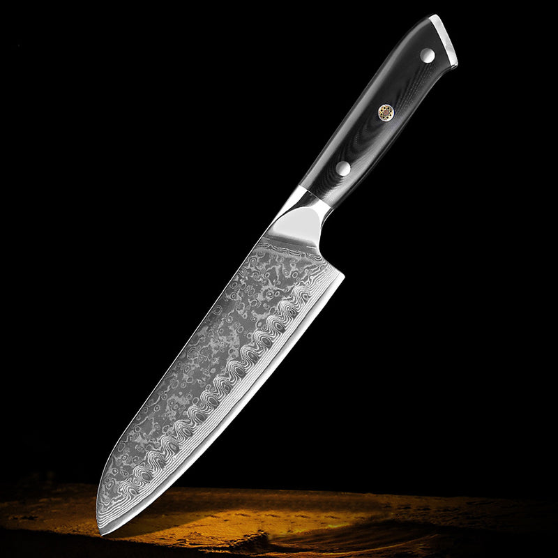 Professional Damascus Kitchen Knife Set - Green Grill