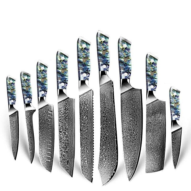 Supreme Sharp Damascus Japanese Knives Set